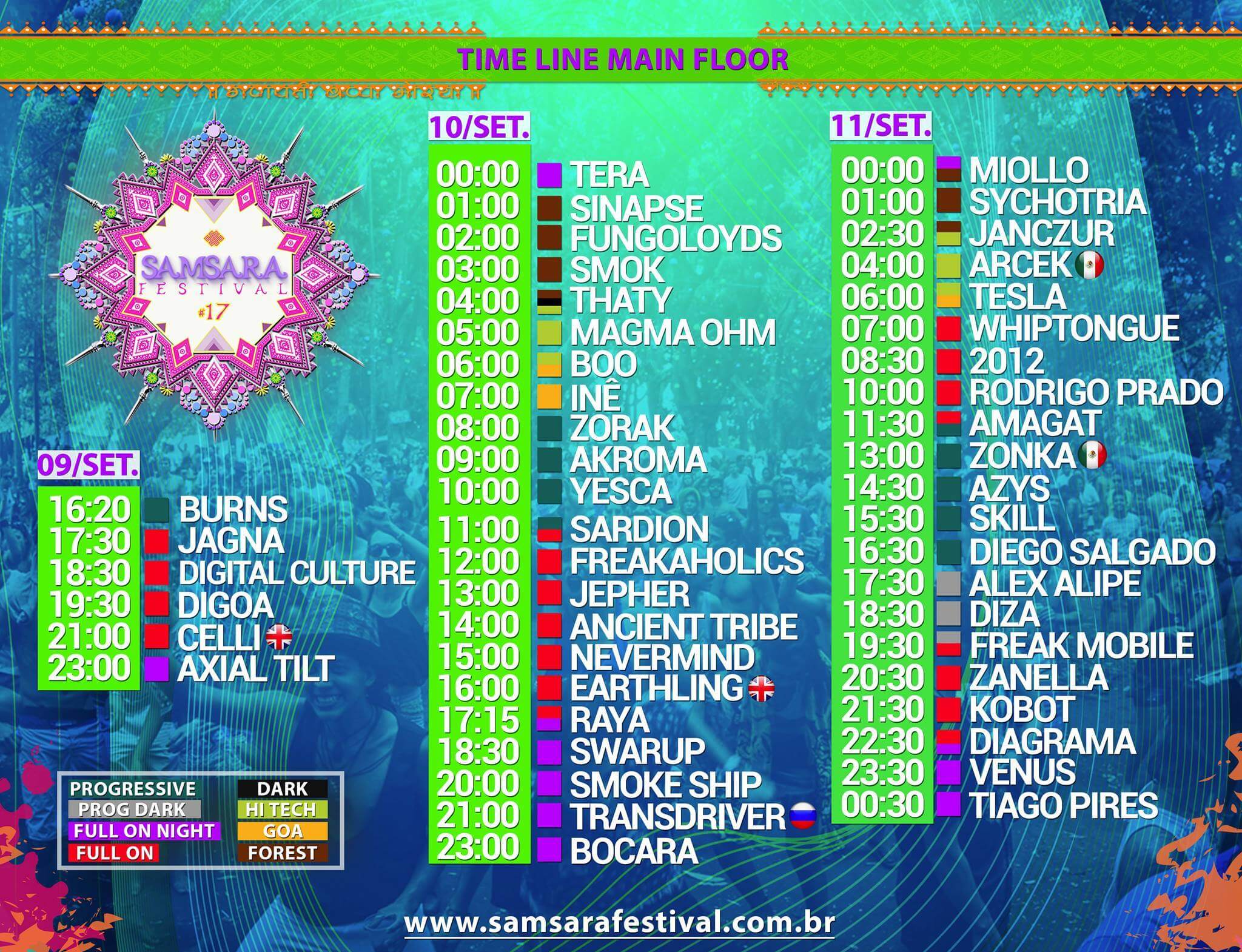 Line Up do Samsara Festival line-up-samsara